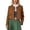 Brown, variant on Winter clothing for women Plus Size Women's Coat Fashionable Round Neck Short Jacket With Metal Buttons And Trim Detail For Daily Wear