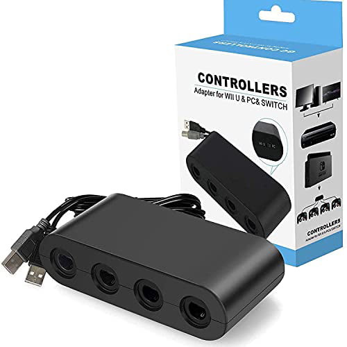 glass whale charter Y Team Controller Adapter for Gamecube, Compatible with Nintendo Switch,  Super Smash Bros Switch Gamecube Adapter for WII U, PC, 4 Port ,Black, W046  - Walmart.com