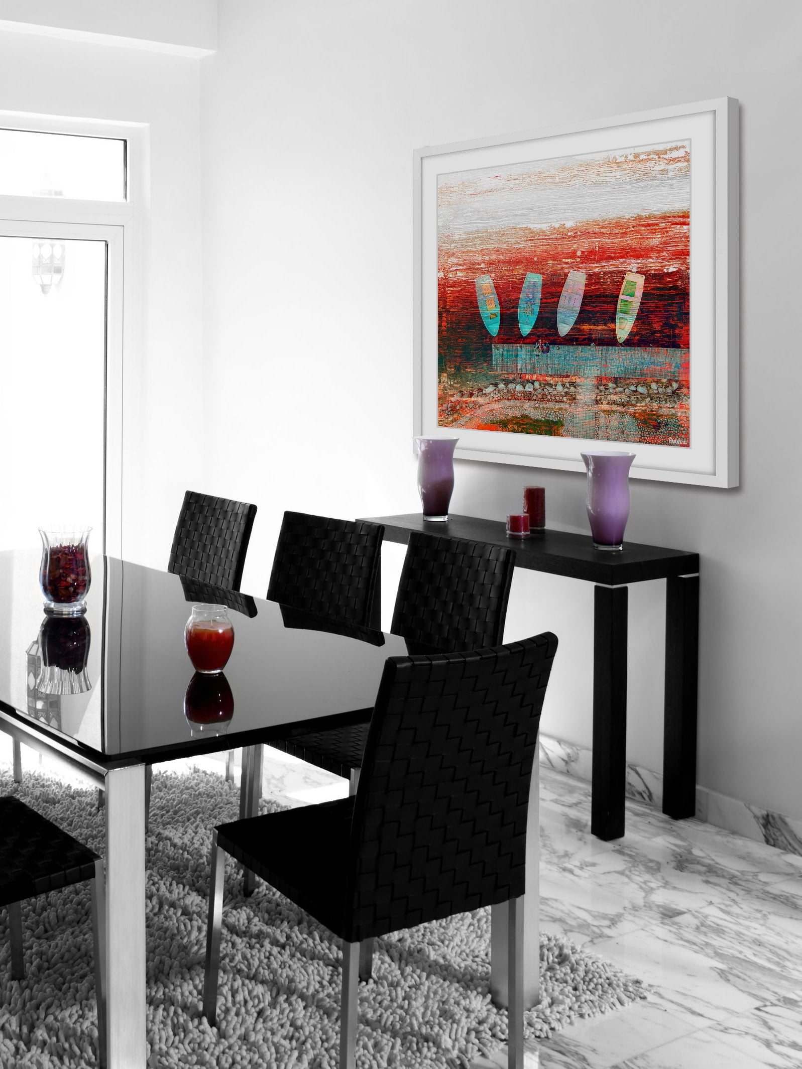 "Sitting on the Pier" Framed Painting Print