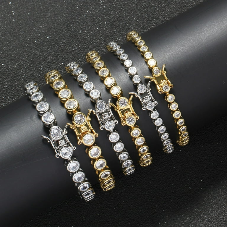 Sparkle 3-5MM Tennis Bracelets for Women 18K Gold Plated Classic