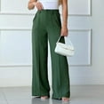 thumbnail image 4 of Solid Color Loose Pleated Wide-leg Casual Pants, 4 of 9