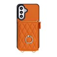 thumbnail image 2 of For Samsung Galaxy A27 5G RFID Blocking Wallet Case Magnetic Flip Cover Multi-Card Slots Zipper Pocket With 360 ° Rotating Ring Holder Detachable Shoulder Strap And Wrist Strap,Orange, 2 of 10