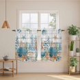thumbnail image 2 of Teal Blue Coastal Tier Curtains 54 Inch Length, Summer Beach Starfish Shell Coral Nautical Vintage Cafe Short Curtains for Bathroom Sink, Kitchen Curtain Light Filtering Drapes 2 Panels 27.5"Wx54"L, 2 of 8