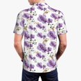 thumbnail image 3 of Balery Orchids Flowers Printed Men’s Short Sleeve Polo Shirt, Midweight Men's Shirt,Golf Polo shirts -Medium, 3 of 8