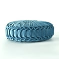 thumbnail image 5 of HIG Set of 2 Pumpkin Pleated Round Throw Pillows, Soft Velvet, Dusty Blue, 14.5" Diameter, 5 of 6