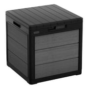 Keter Cortina 30 Gallon Resin Deck Box for Outdoor Patio Storage, Grey