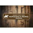 thumbnail image 2 of Horseback Riding Sign, Custom State Park Location Arrow Horse Lover Sign, Park Recreation Aluminum Decor - 4x18 inches, 2 of 4