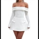 thumbnail image 3 of Vestido Mini para Mujer, con Hombros Descubiertos, Larga, Corte A, Vestido Formal Corto, para Fiesta y Club L, 3 of 8