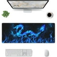 thumbnail image 2 of Galaxy Fire Blue Dragon Mouse Pad XL Extended Desk Mat, Non Slip Rubber Base Stitched Edge Gaming Pc Desktop Large Mice Pad,31.5 X 11.8 Inch, 2 of 6