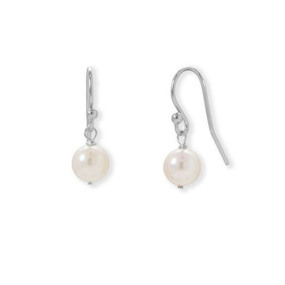 AAA Akoya Cultured Pearl Dangle Earrings 6mm on Sterling Silver
