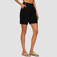 thumbnail image 3 of vigerkar High Waisted Shorts Women Cotton Button Detail Casual Shorts Vacation Short Pants with Pockets, Lightweight Classic Fit Summer Beach Travel (Black, S), 3 of 7