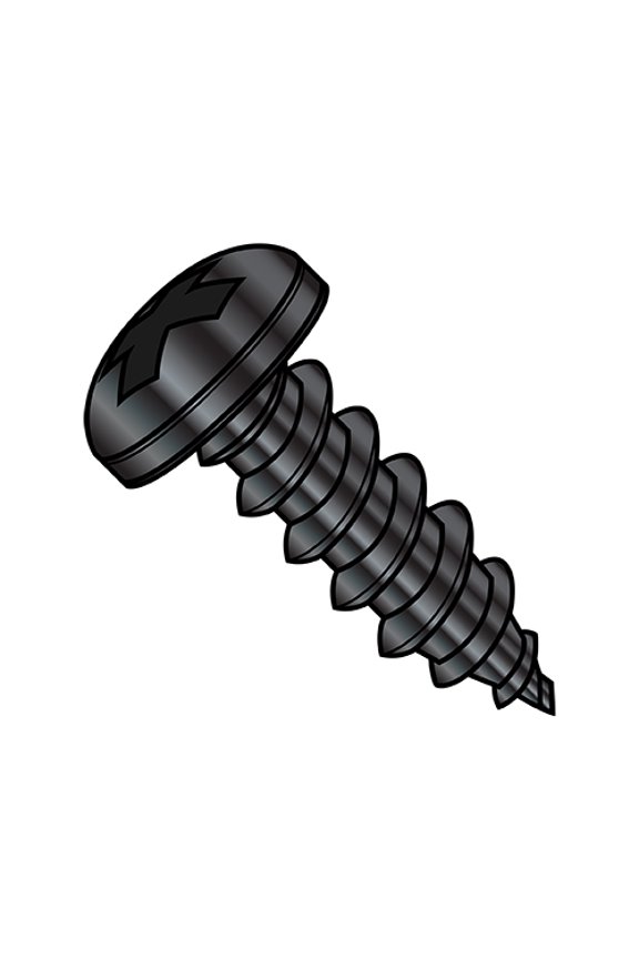 3-28X3/8 Phil Pan Self Tapping Screw Type A B Full Thread 18 8 Stainless Steel Black Oxide (Pack Qty 5,000) BC-0306ABPP188B