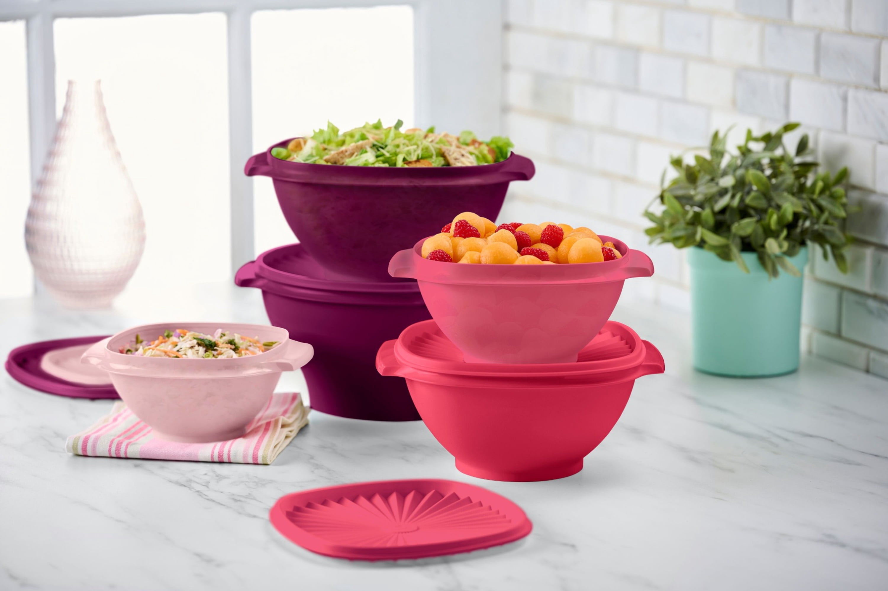 Tupperware Heritage Food Storage Containers with Lids, Pink (36 Count)