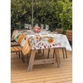 thumbnail image 2 of Outdoor Tablecloth with Umbrella Hole and Zipper, Orange Green Fall Rectangle Table Cloth 54x80 Inch Waterproof Tablecloth, Pumpkins Botanical Thanksgiving Grey Plaid Picnic Table Cover for Patio, 2 of 7