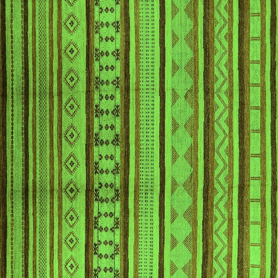 Ahgly Company Indoor Square Southwestern Green Country Area Rugs, 6' Square