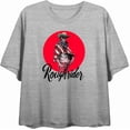 thumbnail image 4 of Cowboy Skeleton "Roughrider" Women's Heather Gray Crew Neck Short Sleeve Top-Medium, 4 of 6