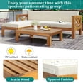 thumbnail image 2 of Harper & Bright Designs Outdoor Wooden Seating Group with Table, Patio Conversation Sectional Sofa Set with Waterproof Cushions for Backyard Poolside, Beige, 2 of 21