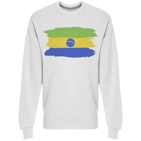 Brazil Flag Brush Strokes Sweatshirt Men -Image by Shutterstock, Male XX-Large