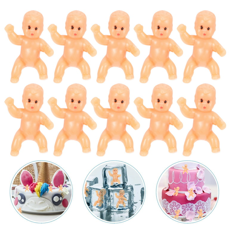 Baby Babies Statue Mini Plastic Tiny Party Gift Figurines Miniature Doll Dolls Games Bathing Reveal Gender Game Cube Ice, Size: 3x2cm