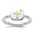 thumbnail image 6 of Auriga Fine Jewelry 925 Sterling Silver with 14K Cross Diamond Ring for Women Size 8, 6 of 6