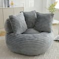 thumbnail image 6 of CKEASEAN 45" Cordudroy Large Bean Bag Chair with Armrests, Deep Seat and 3 Pillows - Lounge Floor Sofa for Adults in Living Room or Bedroom, 6 of 8