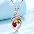 thumbnail image 5 of Taioiat Double Birthstone Necklaces for Women 18K Gold Plated Birthstone Rose Flower Jewelry Anniversary Valentines Day Mother's Day Birthday Gifts for Her Wife Girlfriend Mom, 5 of 7
