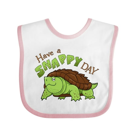 

Inktastic Have a Snappy Day- Cute Turtle Gift Baby Boy or Baby Girl Bib