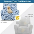 thumbnail image 3 of SCRAWLGOD Butterfly Tie-Dye Blue Recliner Chair Covers, Removable 4 Pieces Stretch Recliner Covers with Storage Pockets Soft Comfortable Recliner Slipcovers for Pet, Living Room, 3 of 7