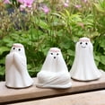 thumbnail image 5 of Mini Ghost Figurines Set of 3 - Tiny Resin Halloween Decor for Tables, Fairy Gardens & Cake Toppers - Adorable Spooky Shelf Sitters & Centerpieces, 5 of 9