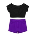 thumbnail image 4 of iiniim Kids Girls Two Piece Sports Active Outfits Short Sleeves Tops with Bottoms Set Gymnastic Dancewear, 4 of 7