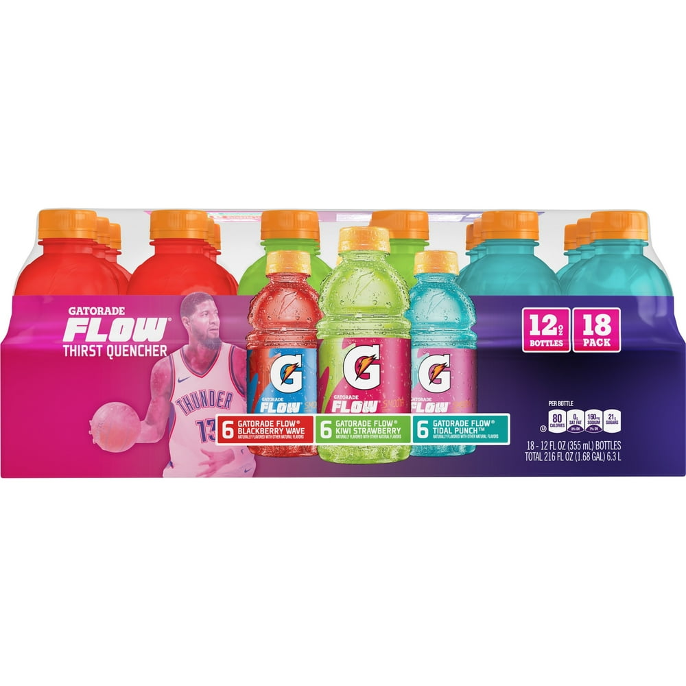 Gatorade Flow Thirst Quencher Sports Drink, Variety Pack, 12 oz Bottles