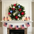 thumbnail image 4 of Nkmbld 4th of July Patriotic Wreath Decorations, Independence Day Star Wreath Red White Blue Spring Door Wreath for Veterans Day, Memorial Day Decor, 4 of 8