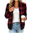 thumbnail image 7 of Mifsaly Womens Plaid Bomber Jacket Cropped Zip Up Flannel Coat Ribbed Cuffs Fall Winter Warm Going Out Street Urban Outerwear with Pockets, 7 of 7