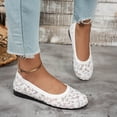 thumbnail image 5 of Shallow Cut Lace Trim Women's Dress Shoes Comfortable Plus Size Office Work Daily Wear Spring Summer White 6.5, 5 of 7