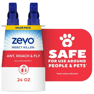 Zevo Multi Insect Killer Spray for Ants, Roaches & More - Two 12 oz Sprays