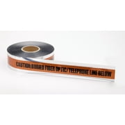Polyethylene Underground Tele/Fiberoptic Detectable Marking Tape, 1000' Length x 2 Width, Orange