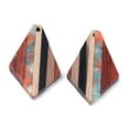 thumbnail image 2 of RW0048 - 4 pcs. Stripes Multicolor Resin and Brown Wood Triangle Flat Pendant - 33mm - (1.3"), 2 of 2