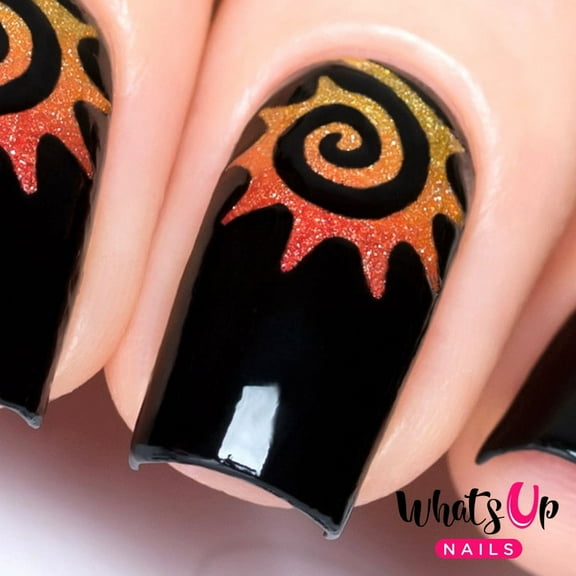 Whats Up Nails - Tribal Sun Vinyl Stencils Nail Art Design