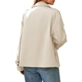 thumbnail image 3 of Double Breasted Women Long Sleeved Casual Trench Coat Lapel Jacket, 3 of 6