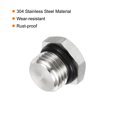 thumbnail image 4 of Uxcell G1/4 Male Plug Stainless Steel Thread Hex Head Socket Pipe Fitting with Sealing Rubber Ring, 4 of 5