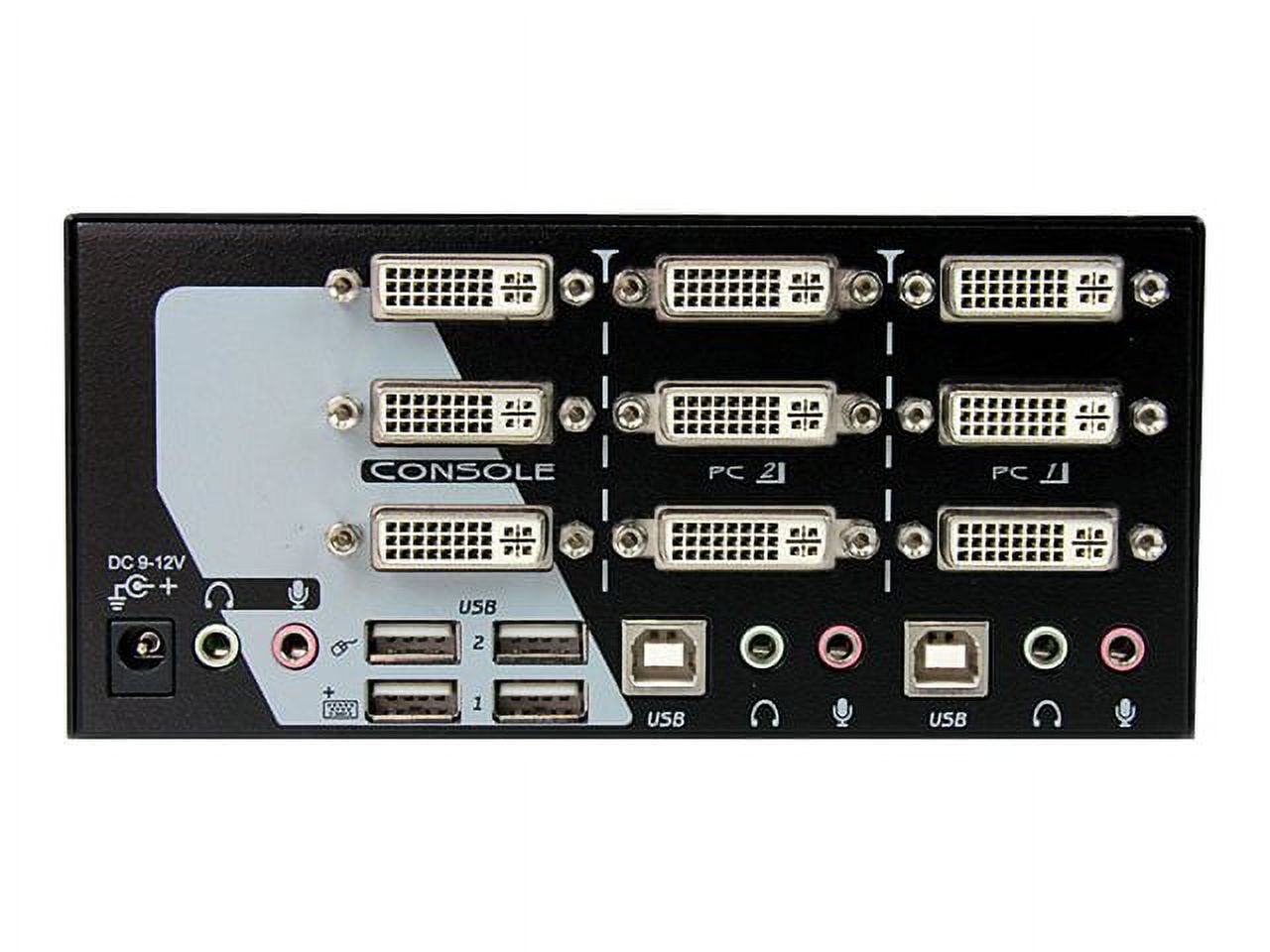 StarTech.com 2 Port Triple Monitor DVI USB KVM Switch with Audio & USB 2.0 Hub - Multi Monitor KVM - Dual Port KVM Switch (SV231TDVIUA),Black - image 2 of 2
