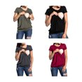 thumbnail image 4 of Camiseta de lactancia Jumpingount para mujer con cuello redondo gris oscuro L, 4 of 6