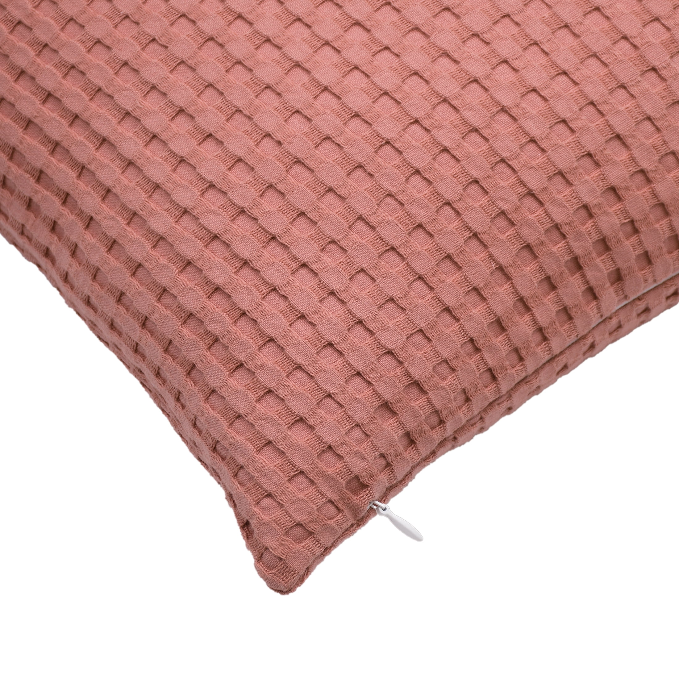 Mainstays Waffle Pillow Cover, 22" X 22", 2 pack, Terracotta Dream
