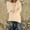 Beige, variant on Boat Neck Tops For Women,Fashion O-Neck Loose Plush Solid Color Long Sleeves Sweater T-Shirt Fall Blouses For Women 2022 Thing 1 And Thing 2 Shirts