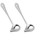 thumbnail image 1 of Paquete de 2 cucharas de acero inoxidable con boquilla, cucharón pequeño para salsa, cucharas de sopa de 7,87 pulgadas, utensilio de cocina, cuchara para rociar con esmalte de espejo, 1 of 5