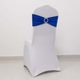 thumbnail image 6 of Efavormart 5 Pack Royal Blue Shimmer Tinsel Spandex Chair Sashes With Round Silver Rhinestone Chair Buckles - 5"x12", 6 of 11
