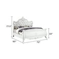 thumbnail image 3 of Opulence Traditional Style Queen 5PC Bedroom Set Made With Wood in Pearl White, 3 of 20