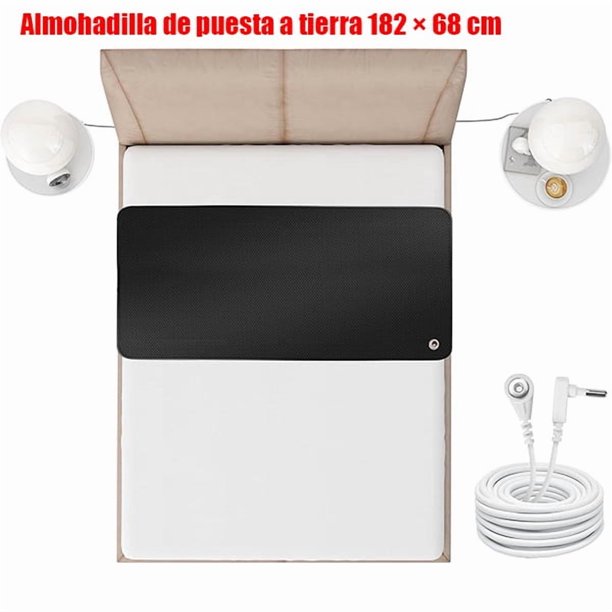 Almohadilla de conexión a tierra antideslizante de cuero PU para cama – Tamaños 68×182cm, con cable de 4.5 m, apoyo para el descanso, alivio de estrés Introducción del Producto