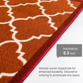 thumbnail image 5 of Well Woven Non-Skid Slip Rubber Back Antibacterial 2x3 (2' x 3') Dallas Moroccan Trellis Rust Red Modern Geometric Lattice Thin Low Pile Machine Washable Indoor Outdoor Kitchen Entry, 5 of 5