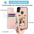 thumbnail image 2 of Samsung Galaxy A11 Wallet Case, Takfox Shockproof PU Leather Case with Card Pockets 3 Cards Slots Cash ID Card Flip Phone Cases Cover Kickstand Magnetic Hard Cases For Galaxy A11 US Version, Rose Gold, 2 of 7